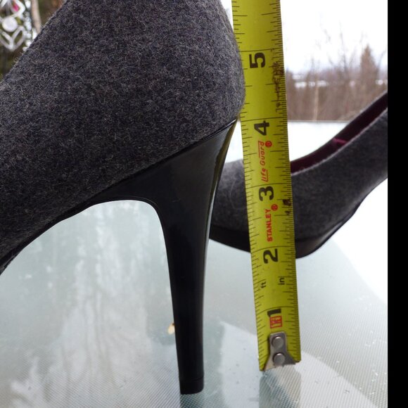 CHRISTIAN SIRIANO GREY FELT LIKE FEELING HIGH HEELS GOTH WEDDING CLUB PARTY 9 - Picture 12 of 14